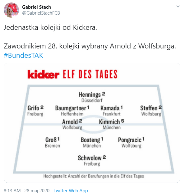 NAJLEPSZA XI ostatniej kolejki Bundesligi według ''Kickera''